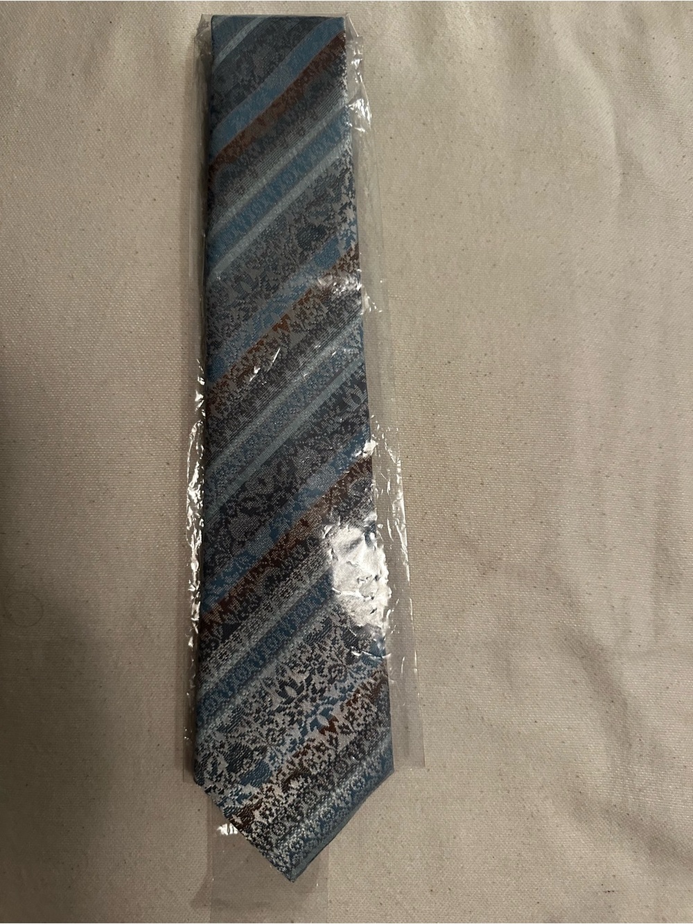 Vintage Blue Patterned Men's Tie - Blue
